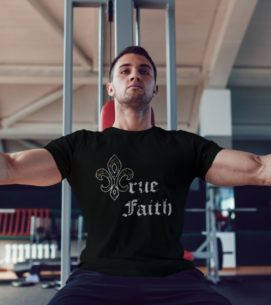 Crue Faith Fleur De Lis Rhinestone Ornament T-Shirt