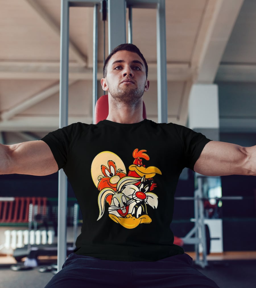 Looney Tunes Smiling Faces Bugs Bunny Sylvester Foghorn Leghorn Taz T-Shirt