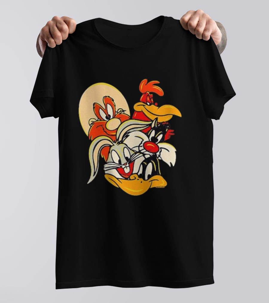 Looney Tunes Smiling Faces Bugs Bunny Sylvester Foghorn Leghorn Taz T-Shirt
