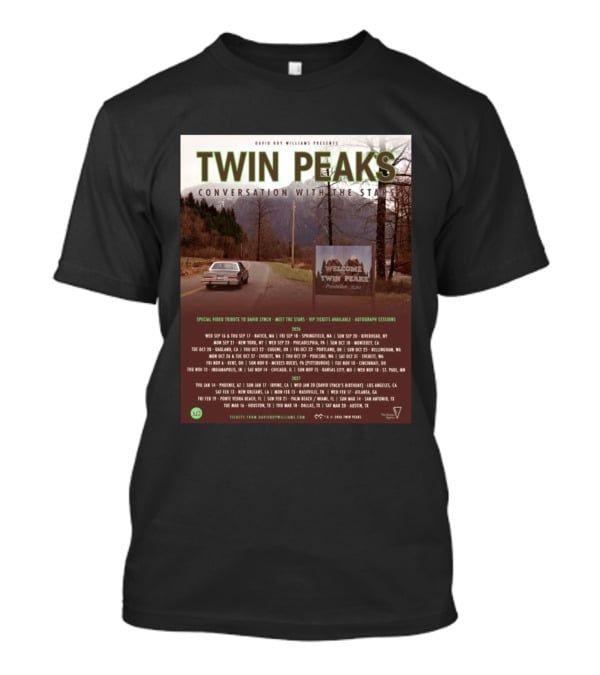 David Roy Williams Presents Twin Peaks Conversation With The Stars Tour Featuring Special Tribute To David Lynch 2023 2024 T-Shirt