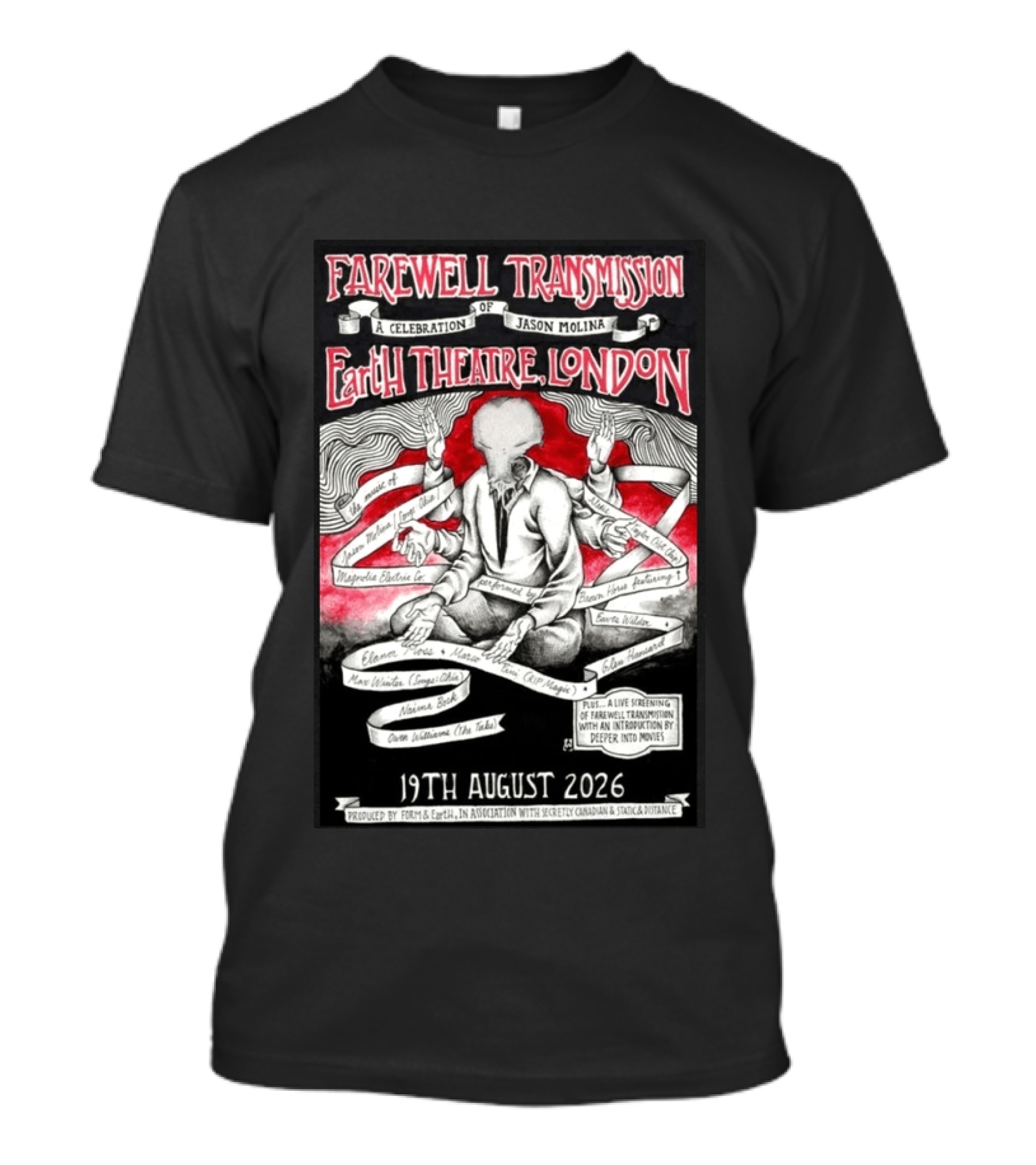 Farewell Transmission Jason Molina Celebration London Concert 2026 August 19th Earth Theatre T-Shirt
