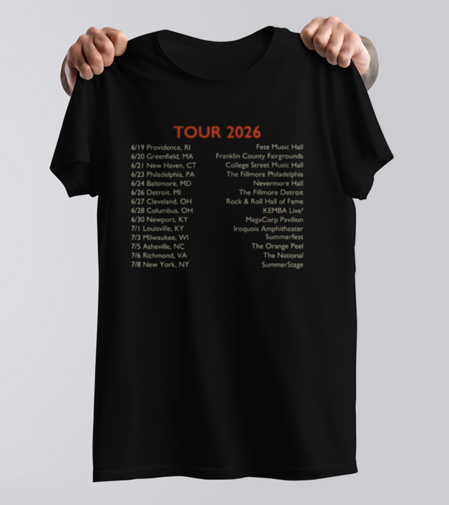 Spoon Lucifer On The Sofa 2026 Tour Dates And Venues List T-Shirt
