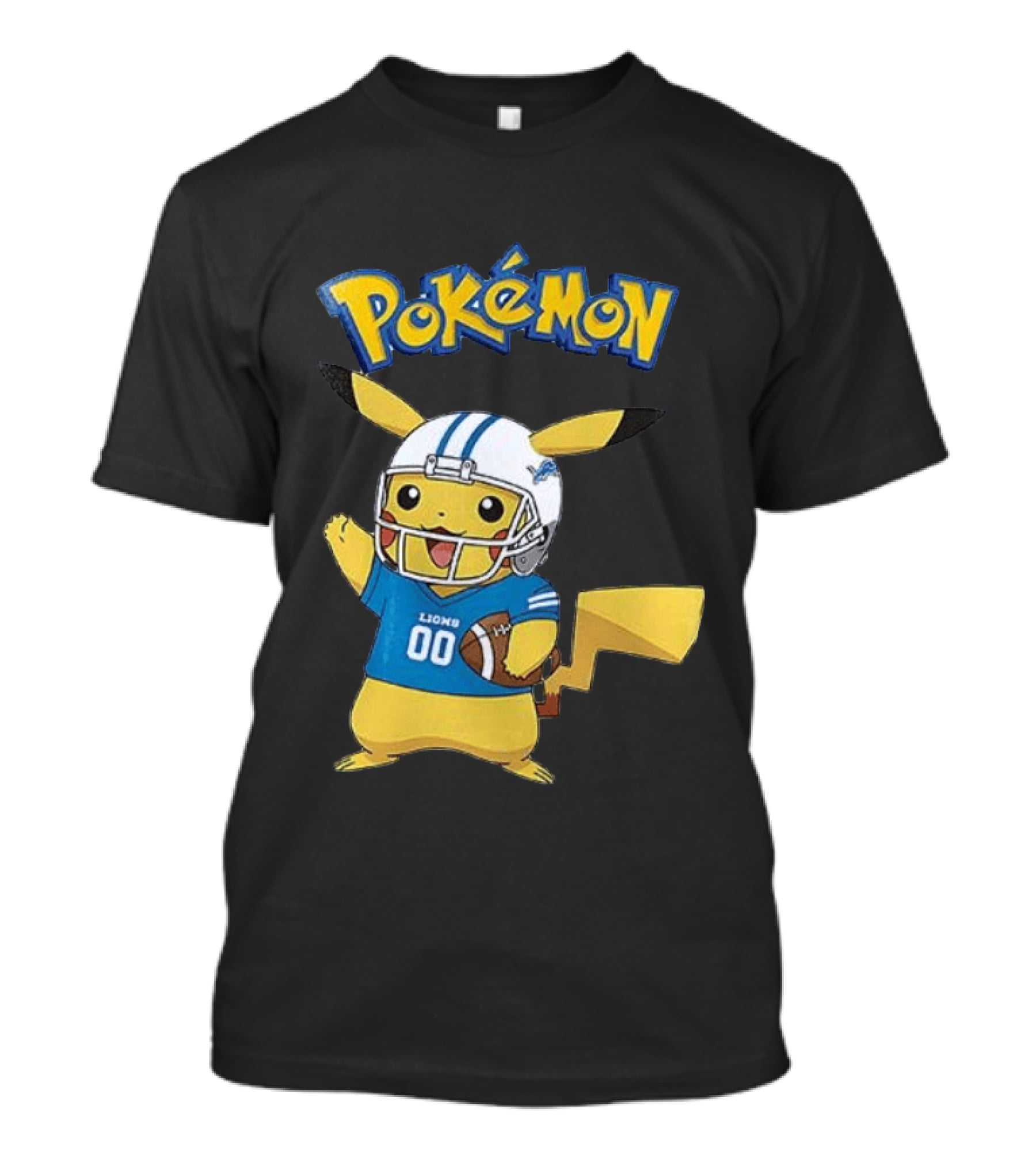 Detroit Lions Pokemon Pikachu Football Fan T-Shirt