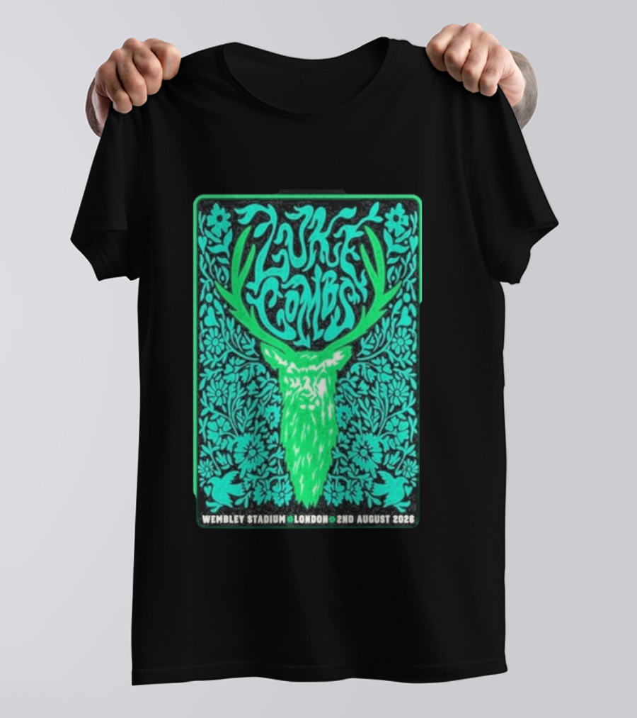 Luke Combs Wembley Stadium London August 2 2026 Deer Antlers Floral T-Shirt