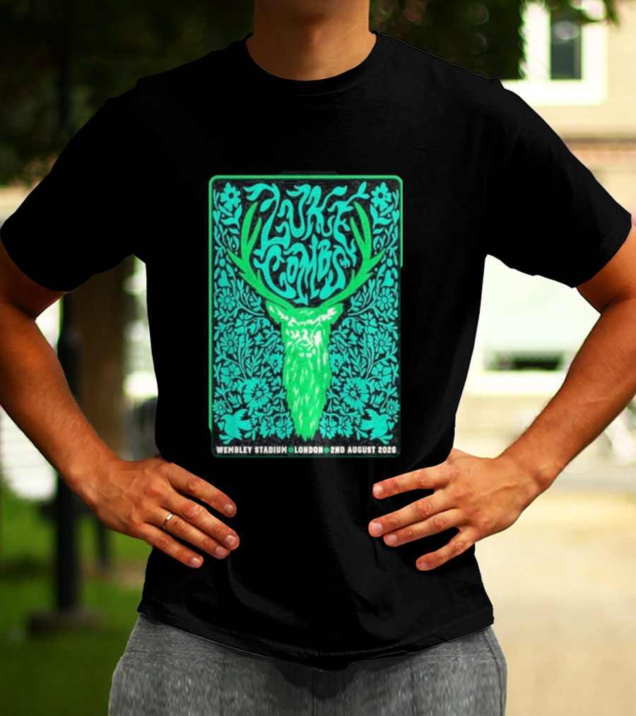 Luke Combs Wembley Stadium London August 2 2026 Deer Antlers Floral T-Shirt