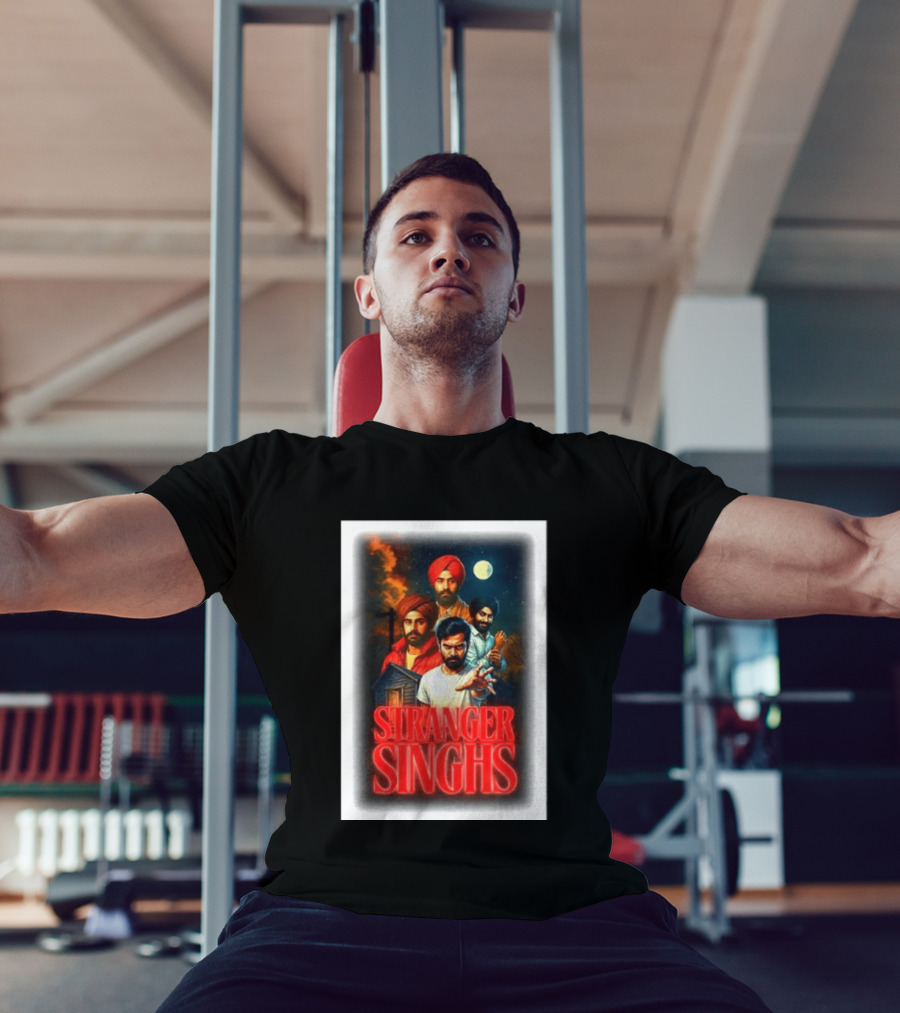 Stranger Singhs Indian Series With Turbaned Characters And Moonlit Sky T-Shirt