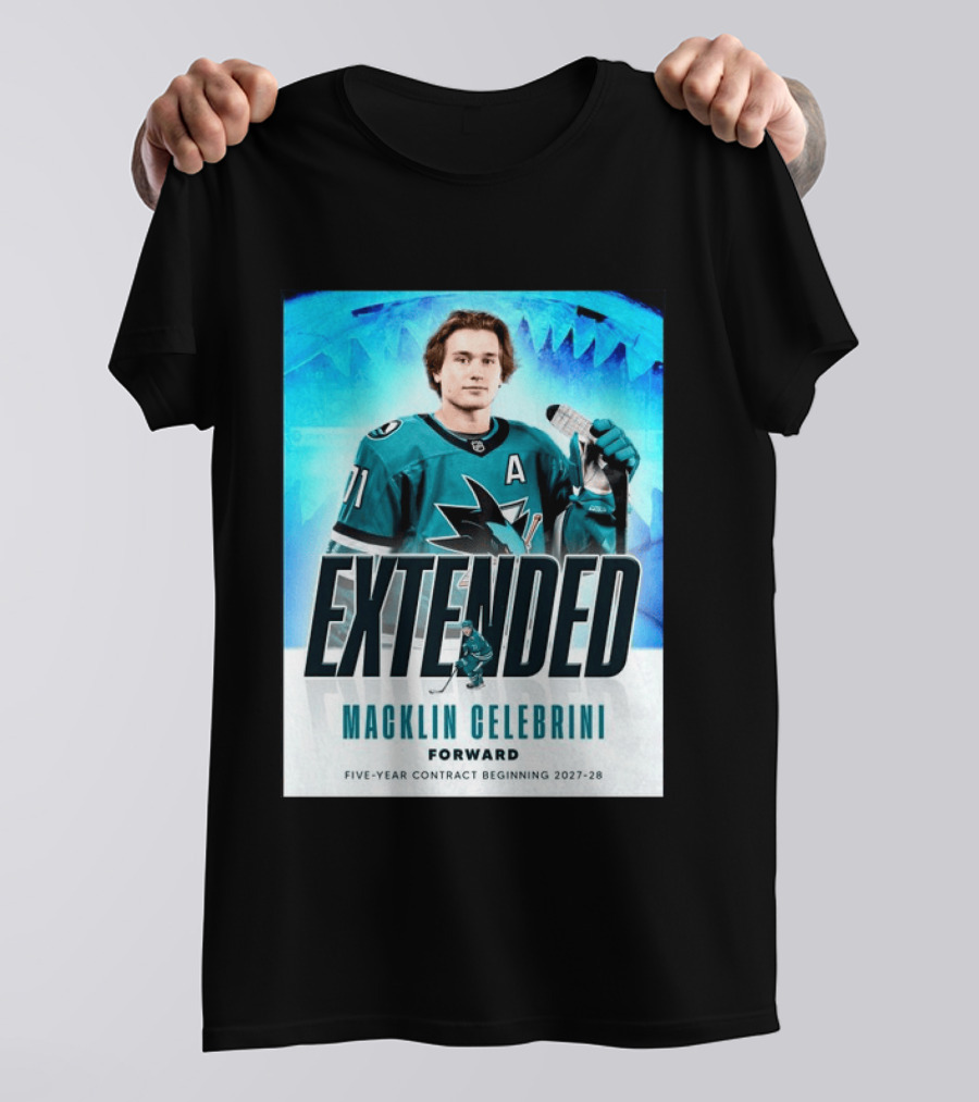 Extended Macklin Celebrini Forward Five Year Contract Beginning 2027 28 T-Shirt
