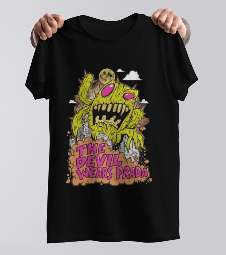 The Devil Wears Prada Cactuszilla Monster In Cityscape T-Shirt