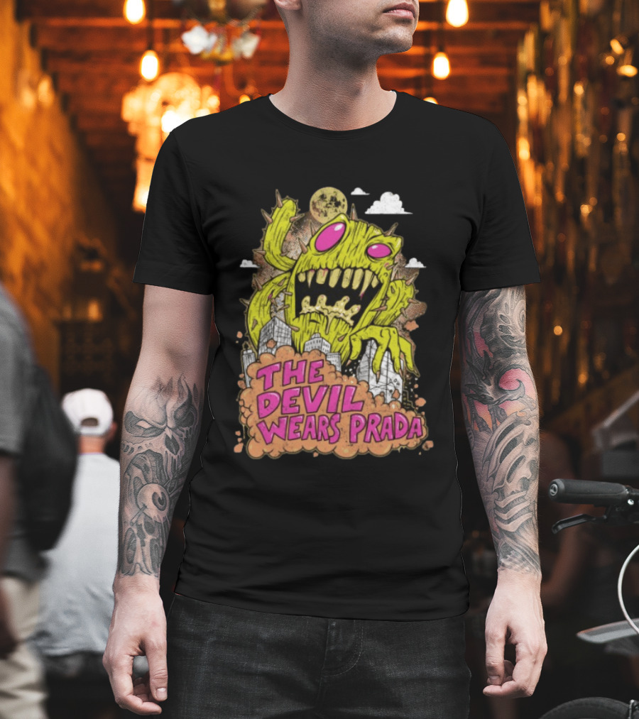 The Devil Wears Prada Cactuszilla Monster In Cityscape T-Shirt