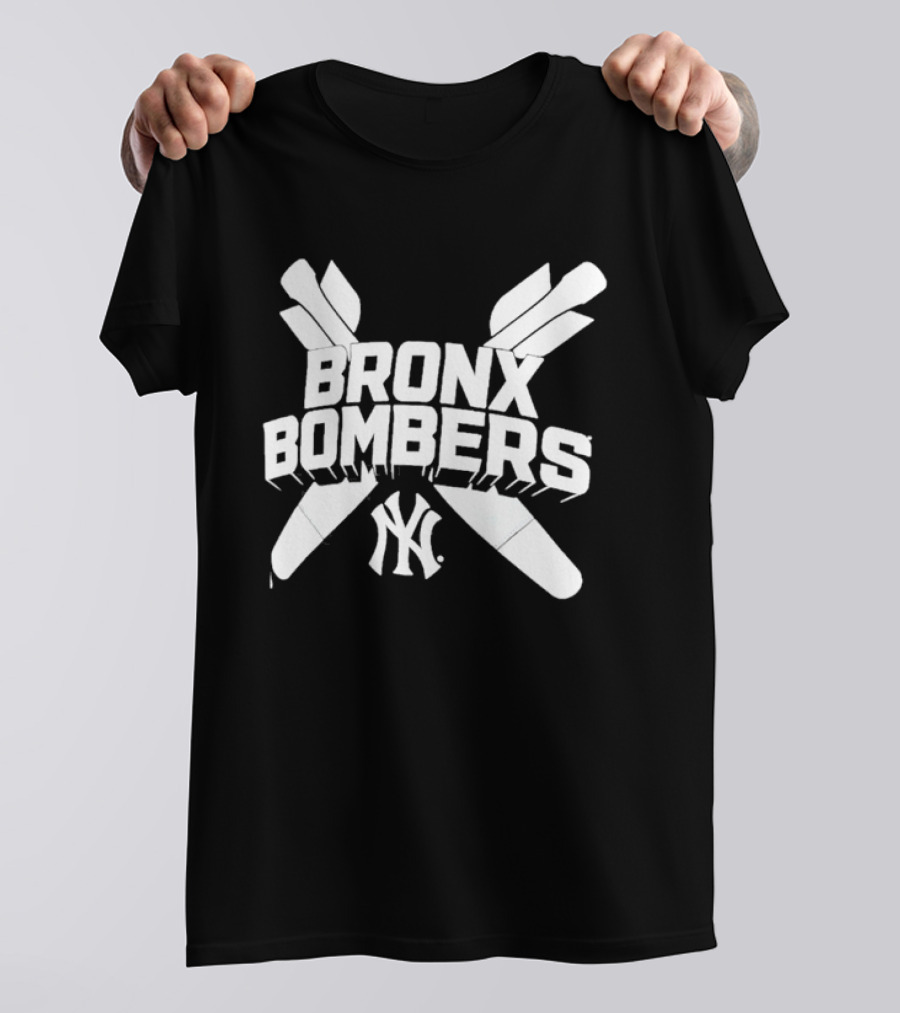 New York Yankees Bronx Bombers NY Logo With Baseball Bats T-Shirt