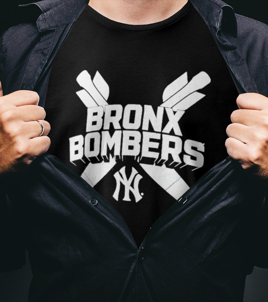 New York Yankees Bronx Bombers NY Logo With Baseball Bats T-Shirt