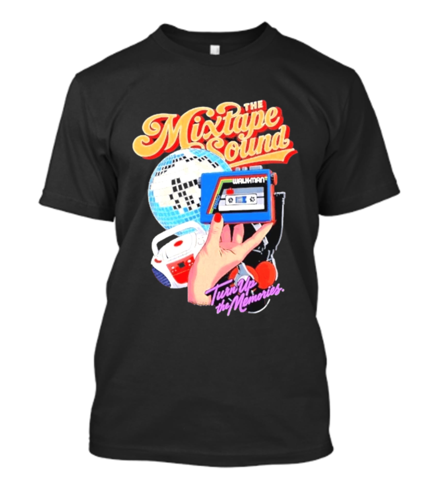 The Mixtape Sound Walkman Turn Up The Memories Disco Vibes T-Shirt