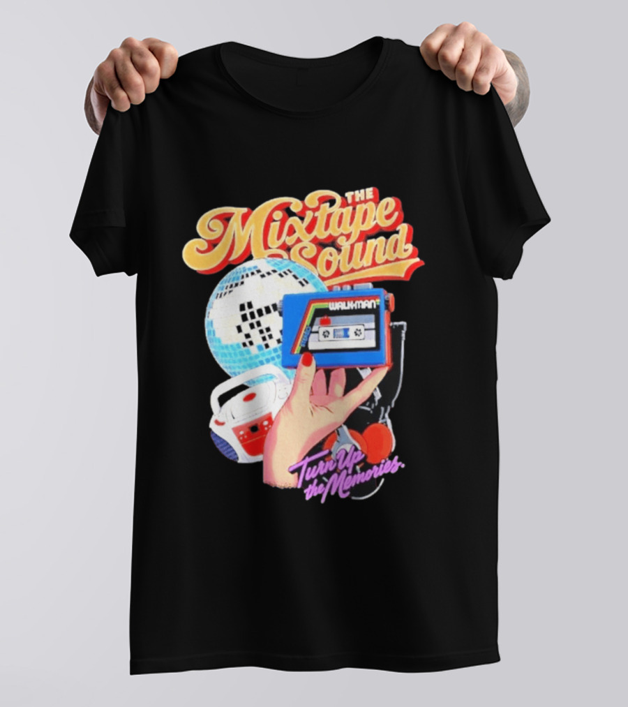 The Mixtape Sound Walkman Turn Up The Memories Disco Vibes T-Shirt