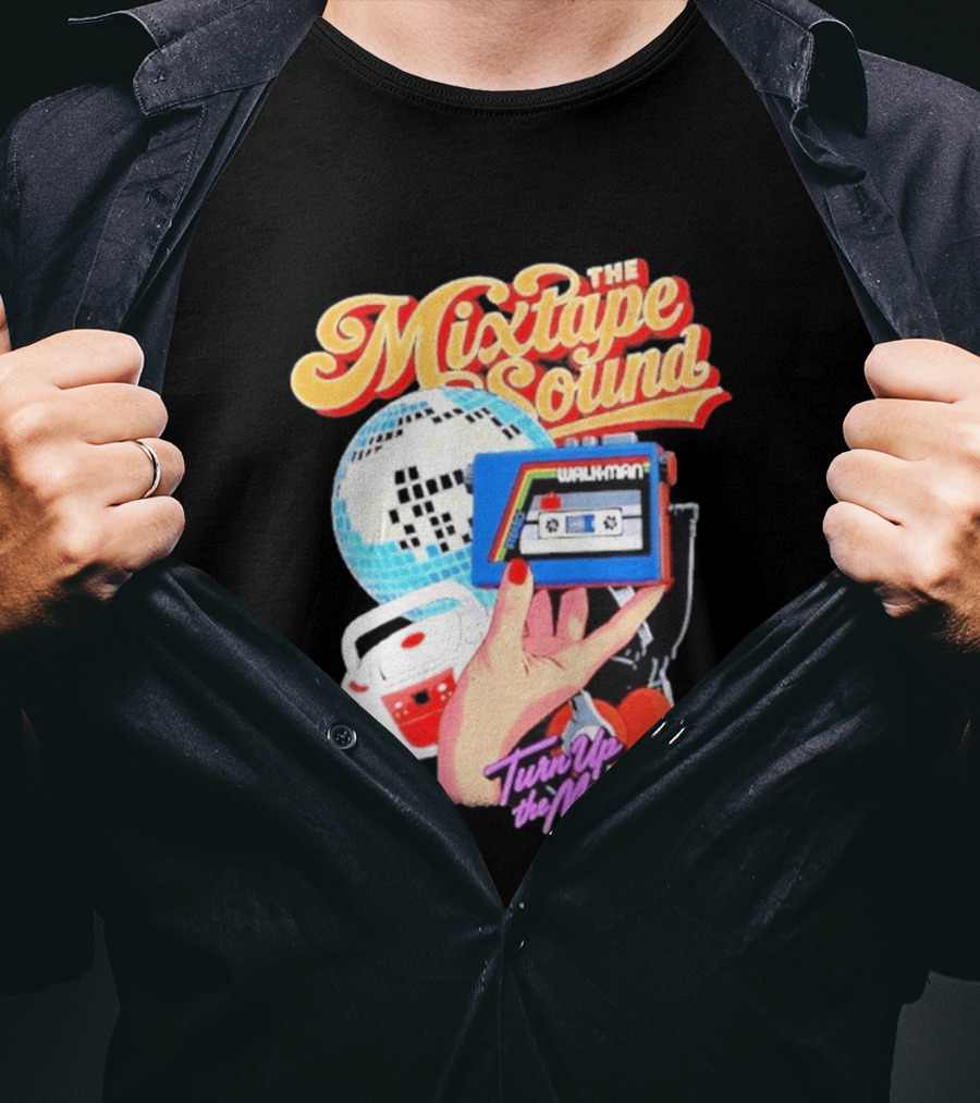 The Mixtape Sound Walkman Turn Up The Memories Disco Vibes T-Shirt