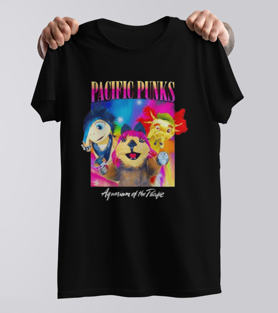 Pacific Punks Aquarium Of The Pacific Puppet Characters Colorful T-Shirt