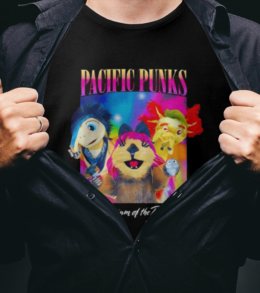 Pacific Punks Aquarium Of The Pacific Puppet Characters Colorful T-Shirt