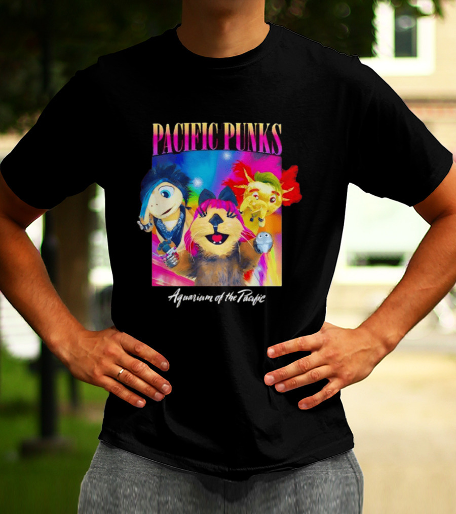 Pacific Punks Aquarium Of The Pacific Puppet Characters Colorful T-Shirt