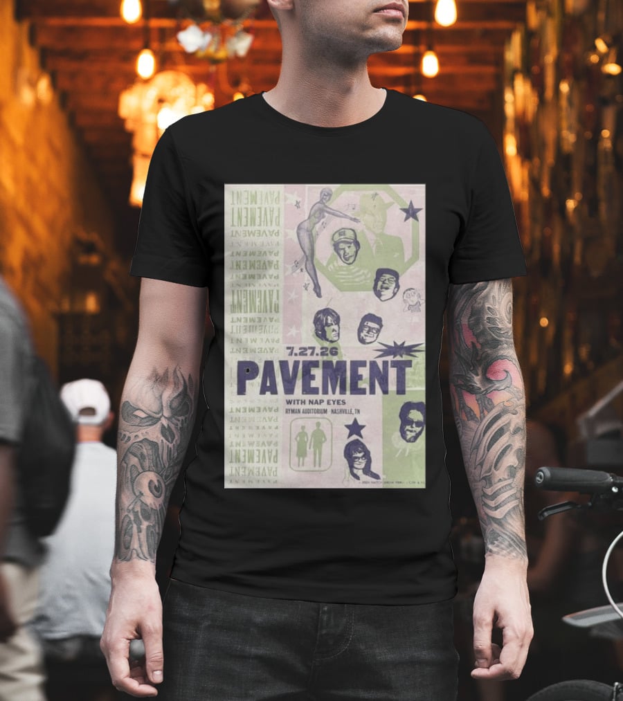 Pavement With Nap Eyes Ryman Auditorium Nashville Jul 27 2026 T-Shirt