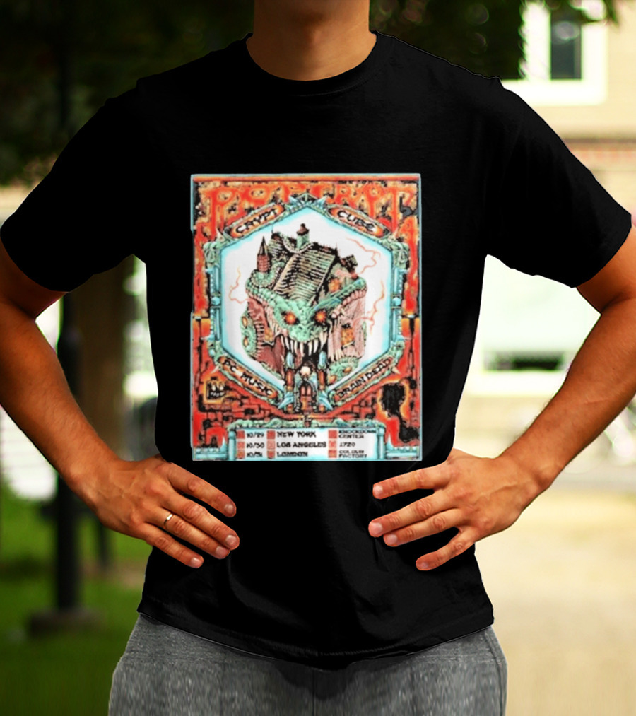 Pop Crypt Crypto Graphic Cube PC Music Brain Dead 2026 Tour New York Los Angeles London T-Shirt
