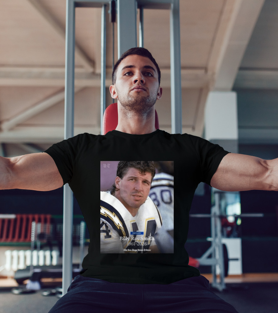 Billy Ray Smith 1961 2026 San Diego Chargers Obituary Tribute San Diego Union Tribune T-Shirt