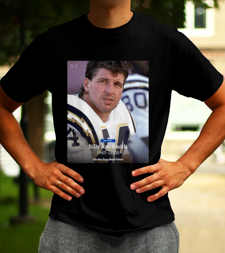 Billy Ray Smith 1961 2026 San Diego Chargers Obituary Tribute San Diego Union Tribune T-Shirt