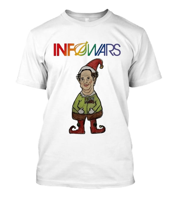 Infowars Elf Christmas Holiday Alex Jones Festive T-Shirt