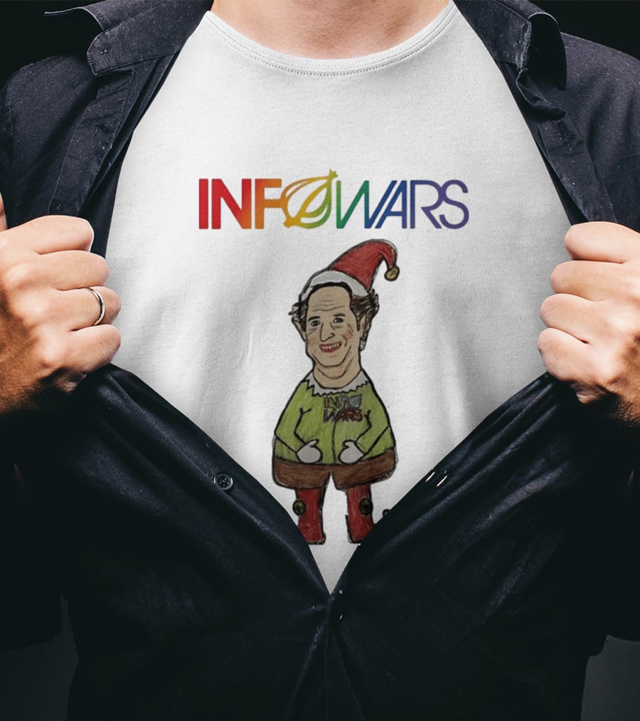 Infowars Elf Christmas Holiday Alex Jones Festive T-Shirt