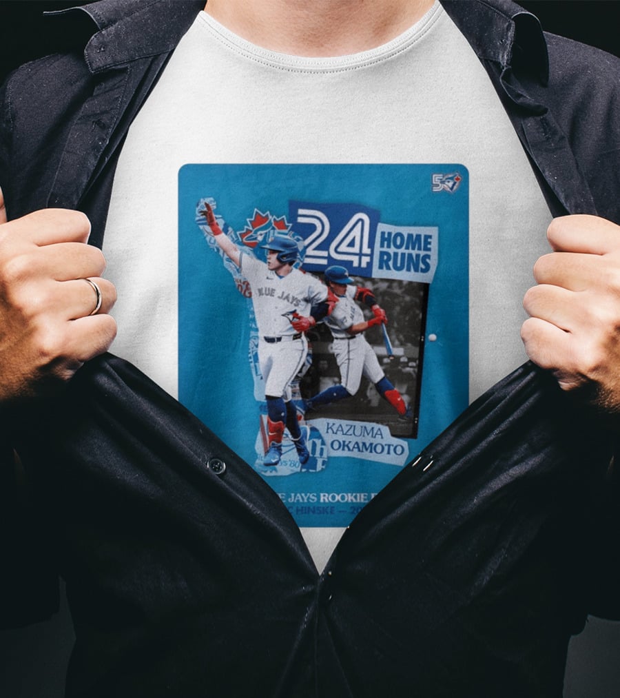 Kazuma Okamoto 24 Home Runs Ties Blue Jays Rookie Record Eric Hinske 2002 T-Shirt