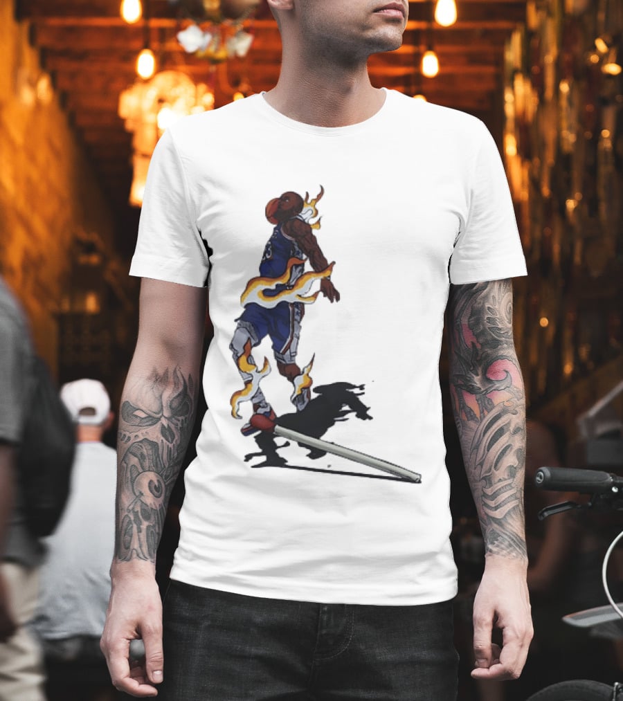 LeBron James Basketball Player Fiery Dunk Match Stick T-Shirt