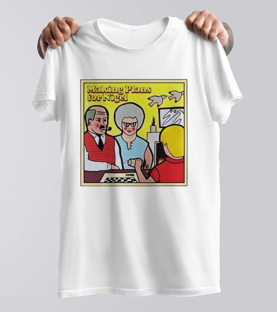 Making Plans For Nigel XTC New Wave English Rock Scene Yellow Background Birds Family T-Shirt