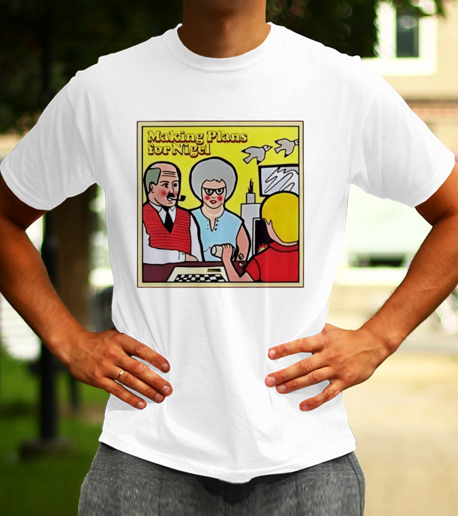 Making Plans For Nigel XTC New Wave English Rock Scene Yellow Background Birds Family T-Shirt