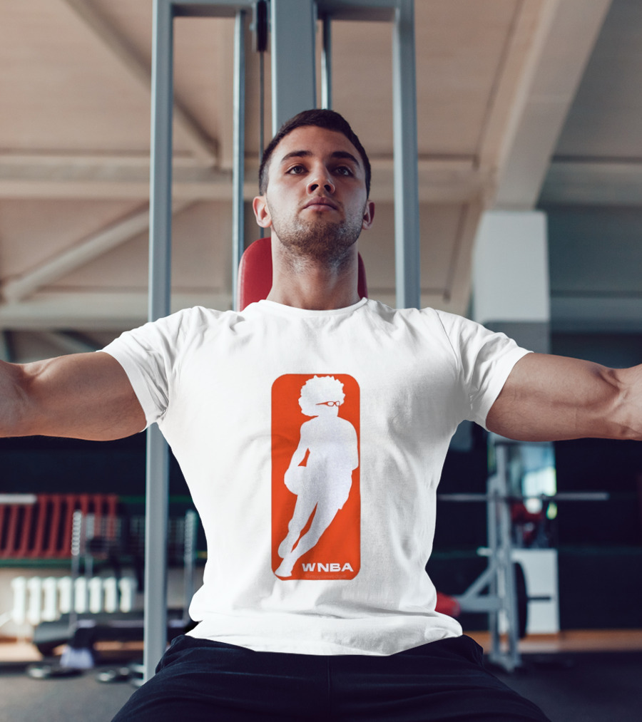 WNBA Maplewedgie Basketball Player White Silhouette On Orange T-Shirt