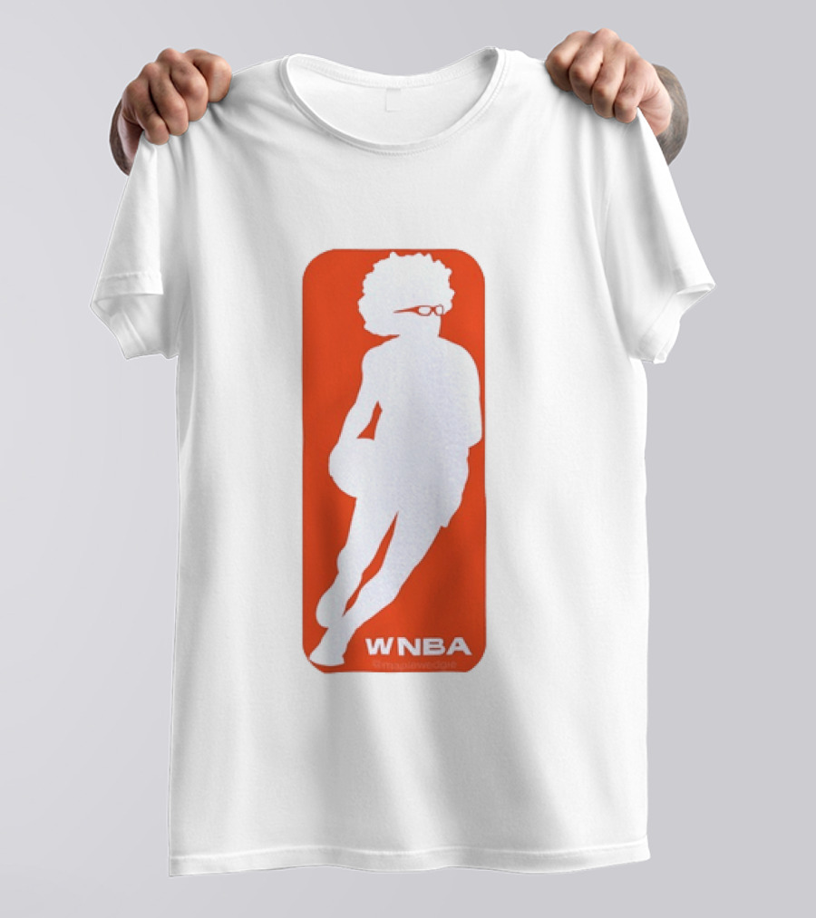 WNBA Maplewedgie Basketball Player White Silhouette On Orange T-Shirt