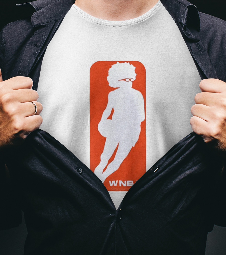WNBA Maplewedgie Basketball Player White Silhouette On Orange T-Shirt