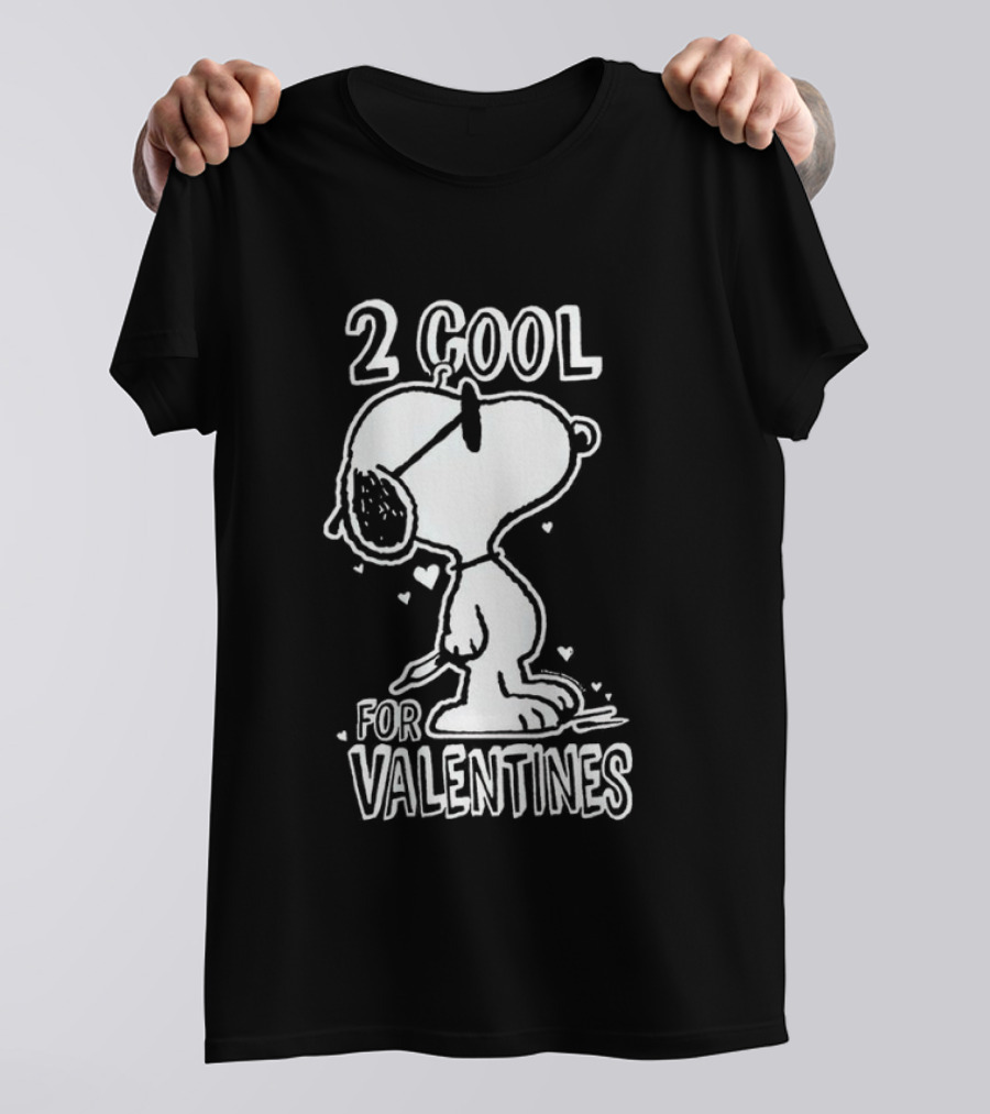2 Cool For Valentines Peanuts Snoopy T-Shirt