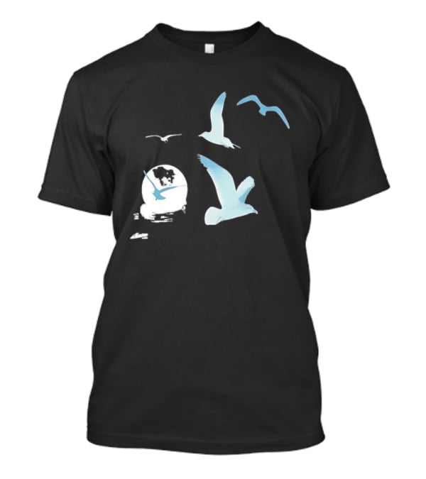 1989 Seagull Boxy Flock In Flight Retro Aesthetic T-Shirt