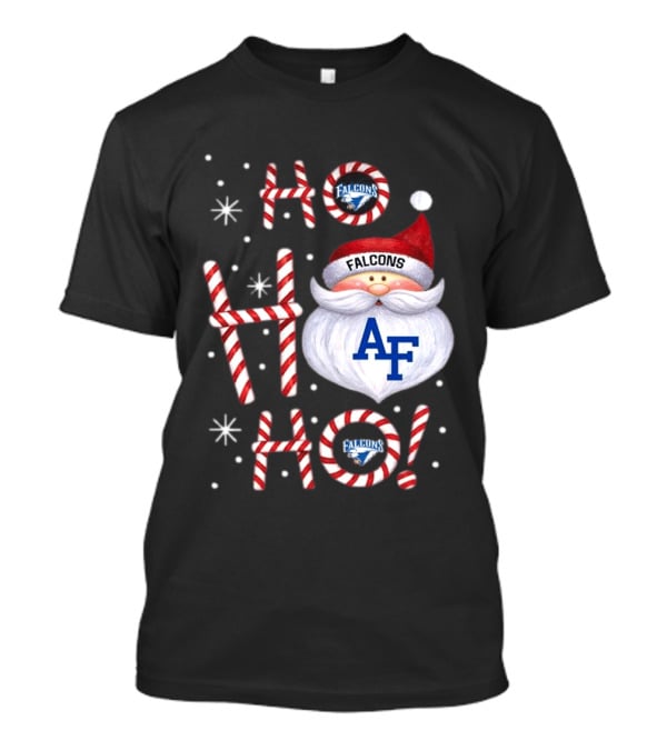 Air Force Falcons Christmas Santa Ho Ho Ho Peppermint Letters T-Shirt