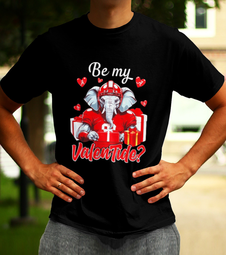 Be My ValenTide Alabama Crimson Tide Elephant Sports Valentine T-Shirt