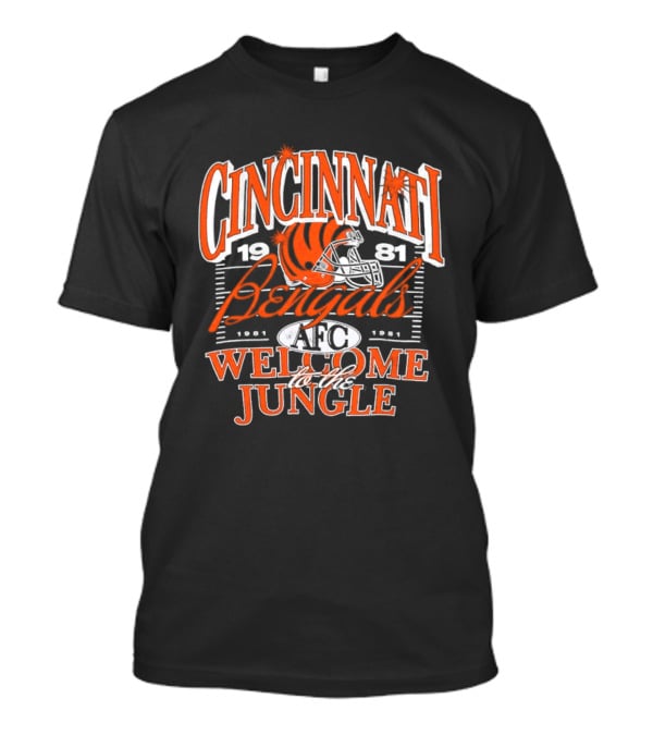 Cincinnati Bengals 1981 Welcome To The Jungle AFC Helmet T-Shirt