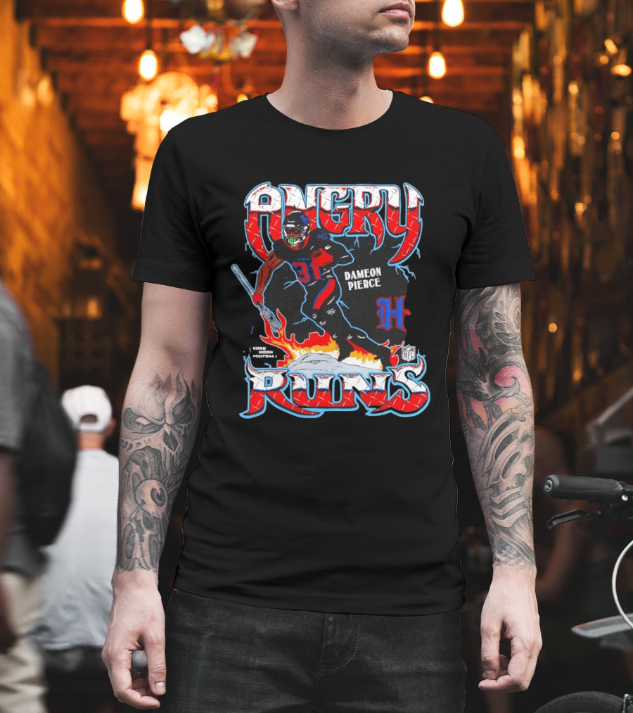 Angry Runs Dameon Pierce Houston Texans NFL 2024 T-Shirt