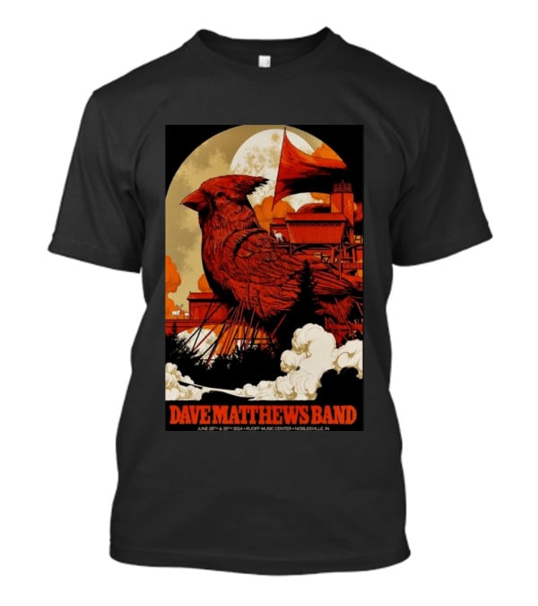 Dave Matthews Band June 28 29 2024 Ruoff Music Center Noblesville IN Cardinal T-Shirt