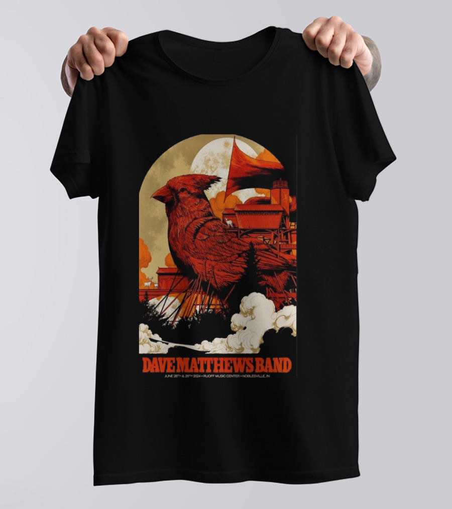 Dave Matthews Band June 28 29 2024 Ruoff Music Center Noblesville IN Cardinal T-Shirt