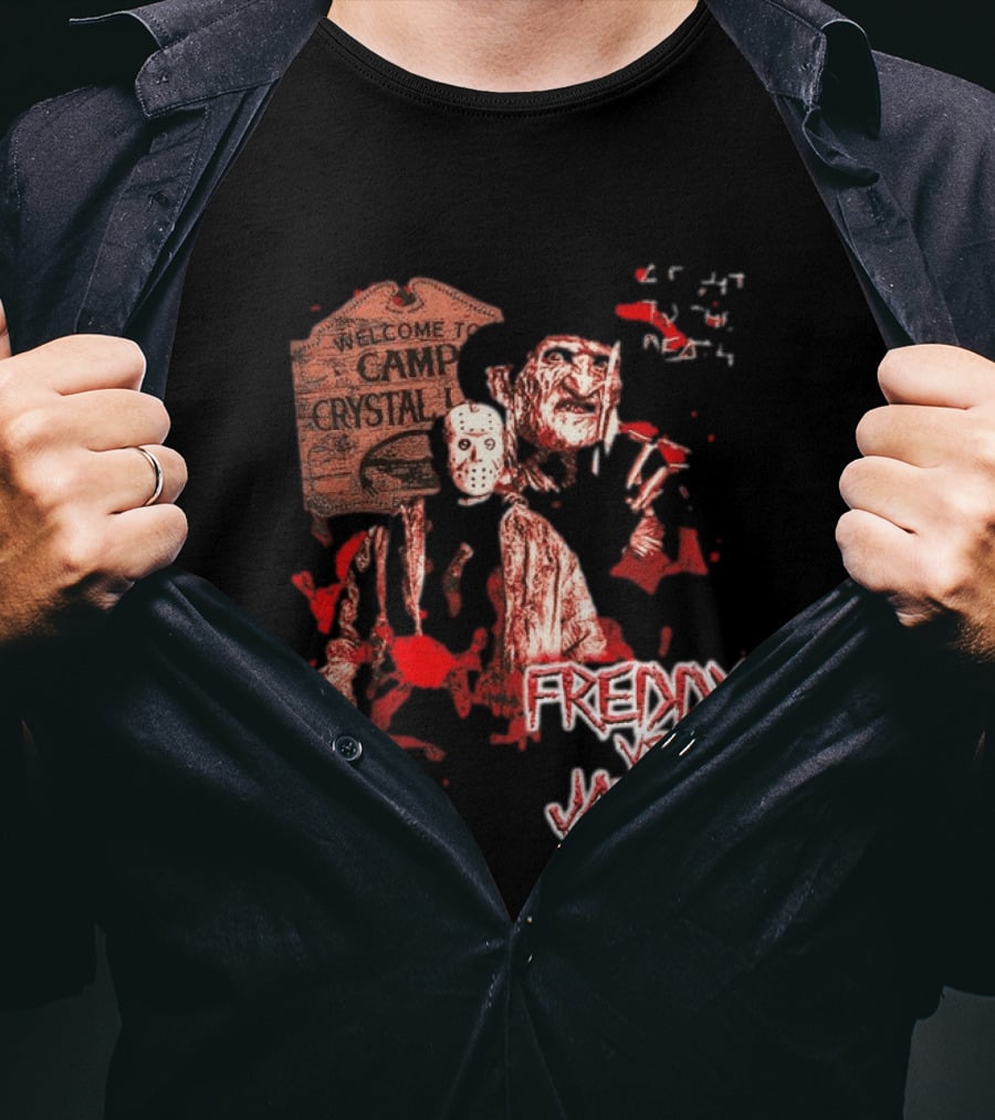 Freddy Vs Jason Welcome To Camp Crystal Lake Halloween T-Shirt