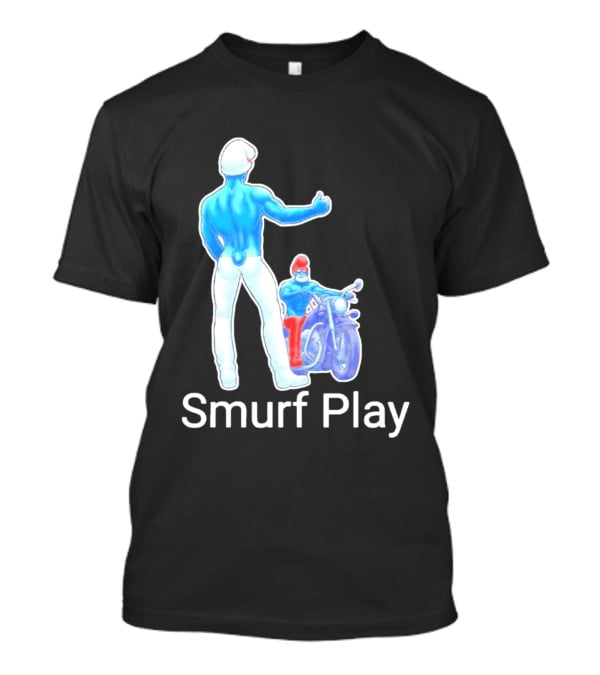 Smurf Play Gay LGBT Biker T-Shirt