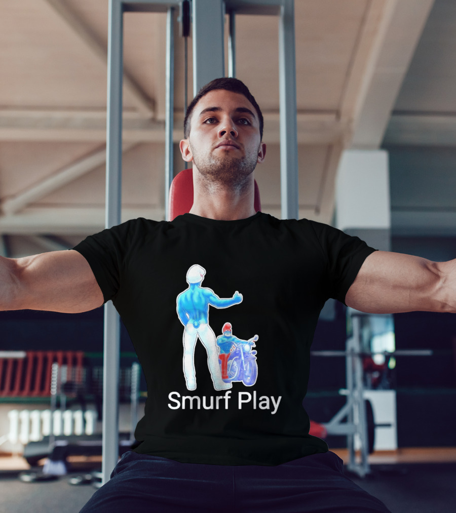 Smurf Play Gay LGBT Biker T-Shirt