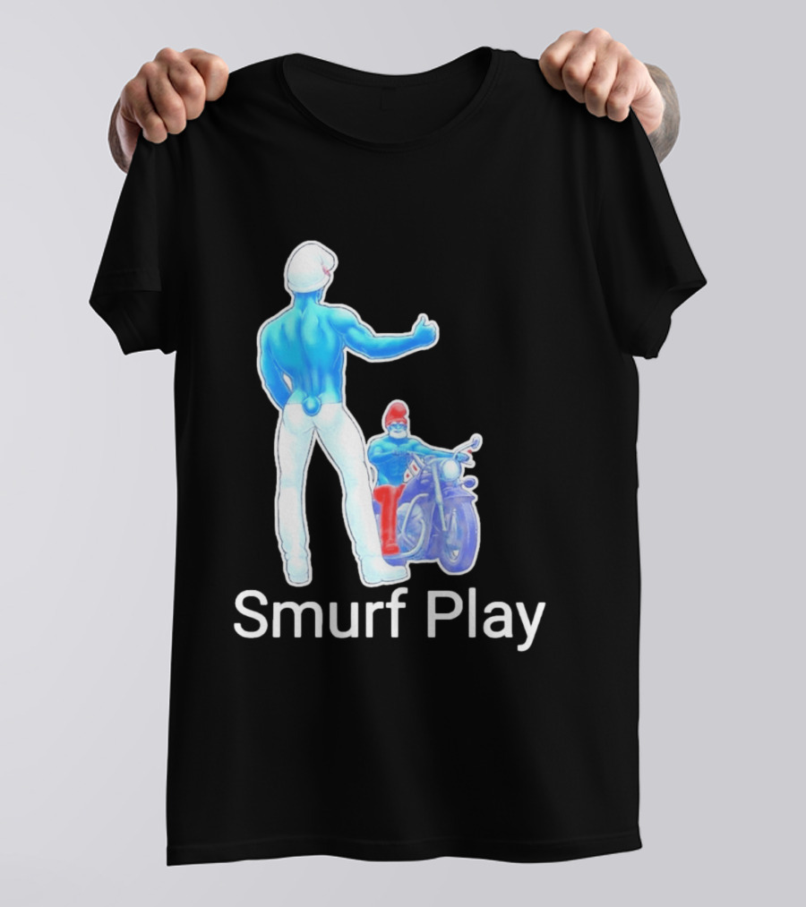 Smurf Play Gay LGBT Biker T-Shirt