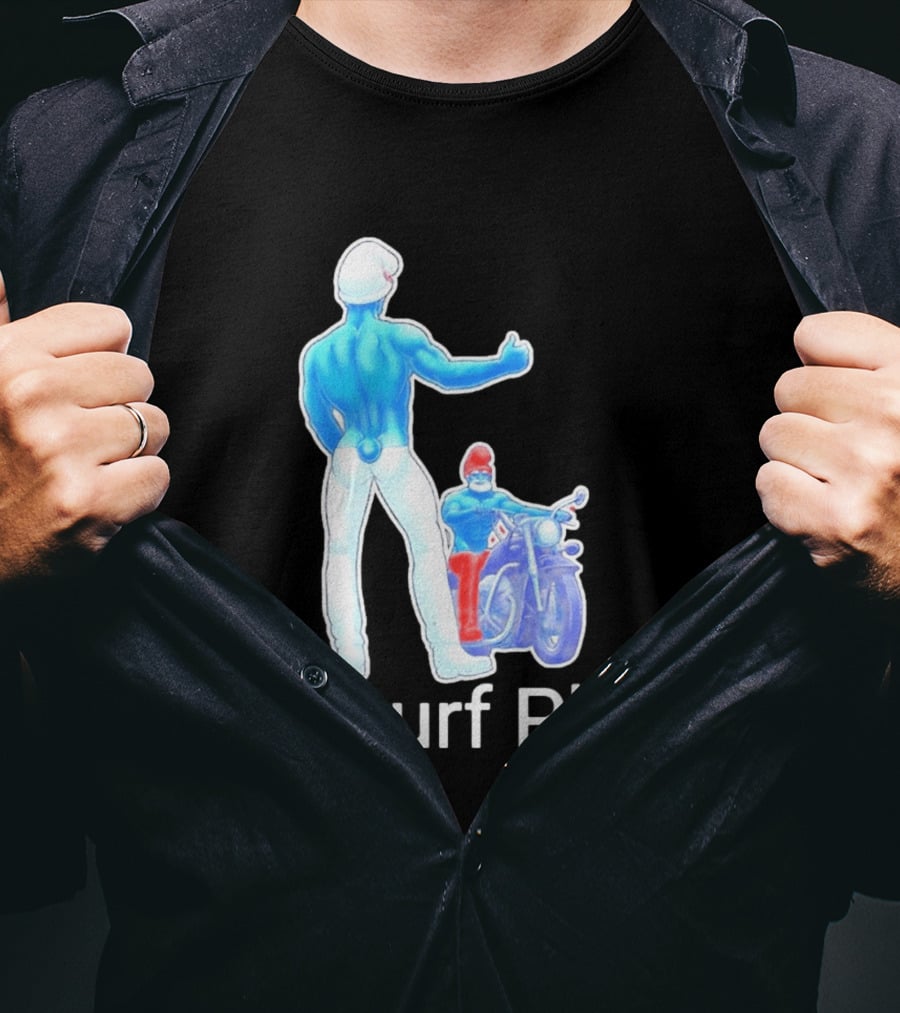 Smurf Play Gay LGBT Biker T-Shirt