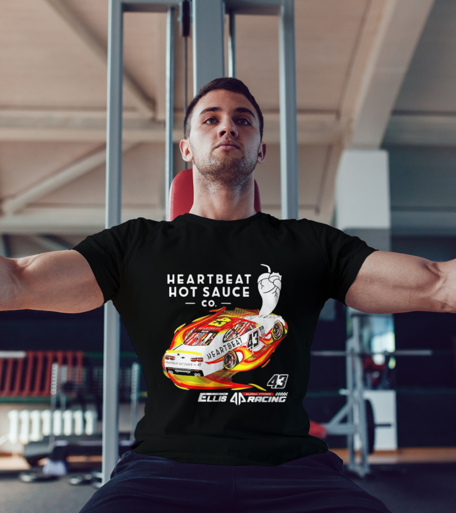 Heartbeat Hot Sauce Co Ryan Ellis 43 Alpha Prime Racing T-Shirt