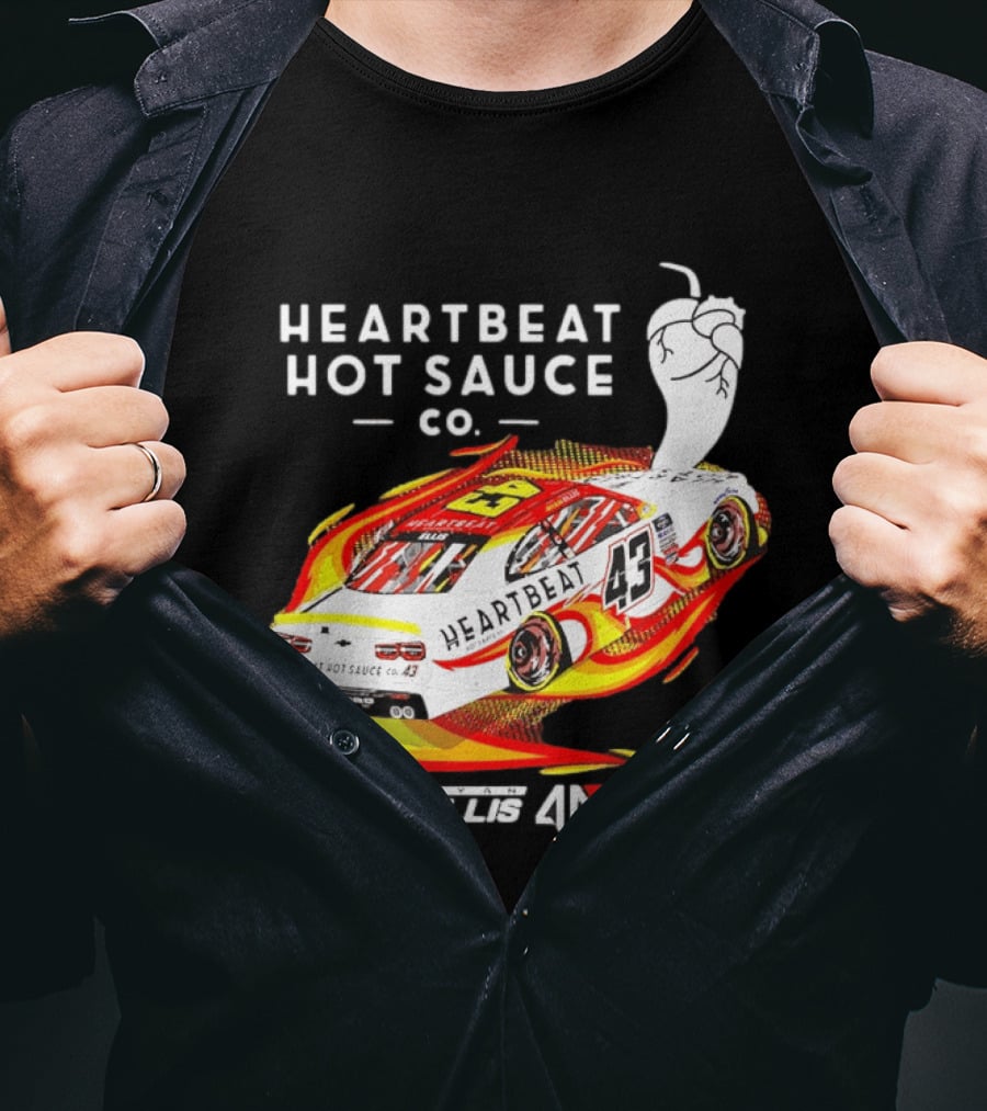 Heartbeat Hot Sauce Co Ryan Ellis 43 Alpha Prime Racing T-Shirt