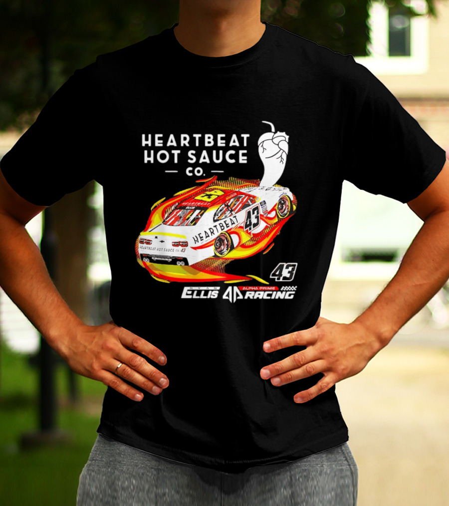 Heartbeat Hot Sauce Co Ryan Ellis 43 Alpha Prime Racing T-Shirt